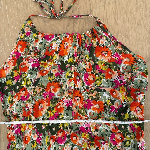 J. Crew Collection Floral Colorful Halter Maxi Dress Long Resortwear Size Large - Picture 13 of 13